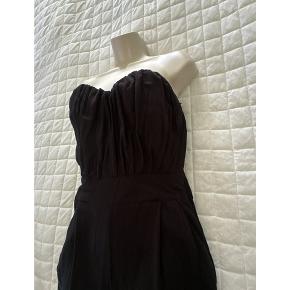 ASOS Womens Jumpsuit 6 Black Strapless Pockets Tapered Leg Preppy Minimalist - Picture 5 of 13